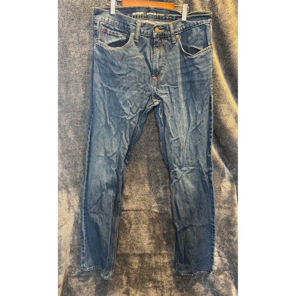 OldNavy Mens Regular Straight Leg Jeans 30x32 Medium Wash Blue 100% Cotton Denim